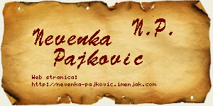 Nevenka Pajković vizit kartica